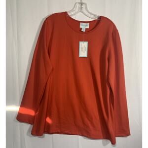 Women’s pull over Blouse Red Long sleeve Persil Soft XL Moisture Absorbing New
